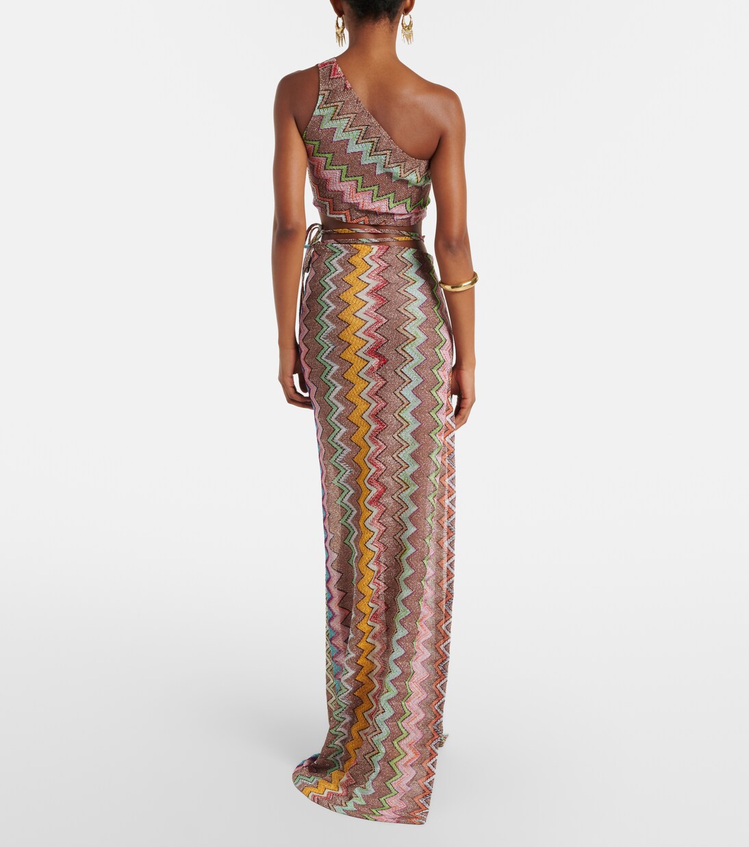 Zigzag lamé wrap skirt | Missoni