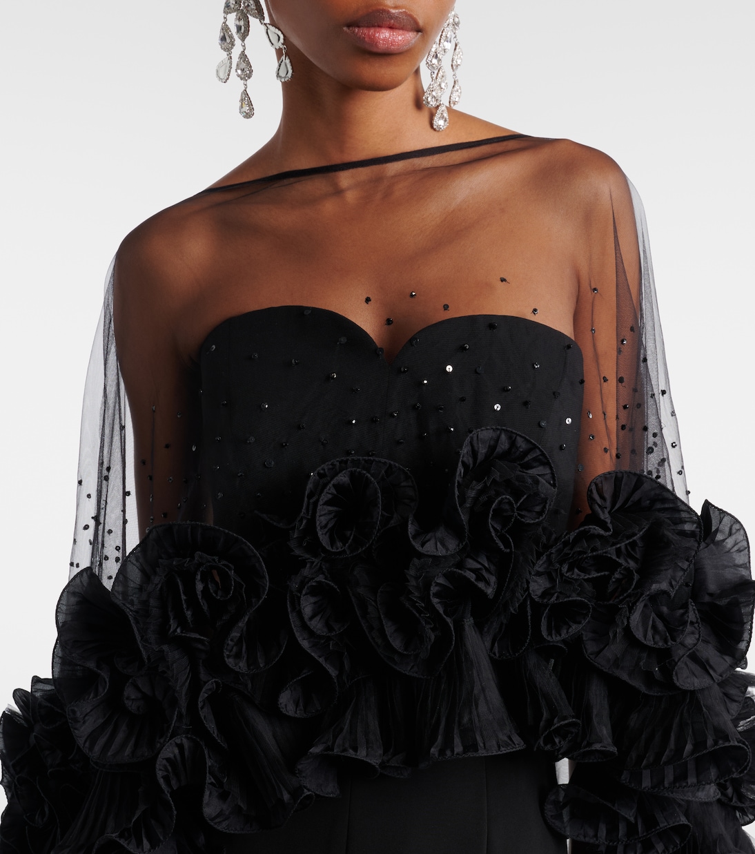 Ruffled caped gown | Jenny Packham