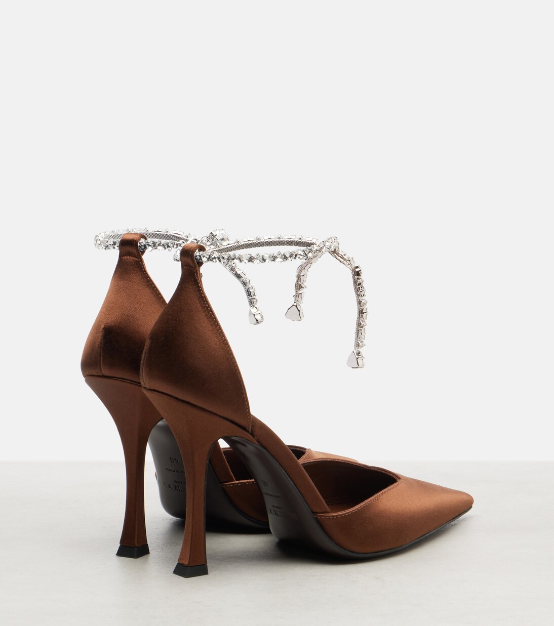 Stevie 100 crystal-embellished satin pumps | Jimmy Choo