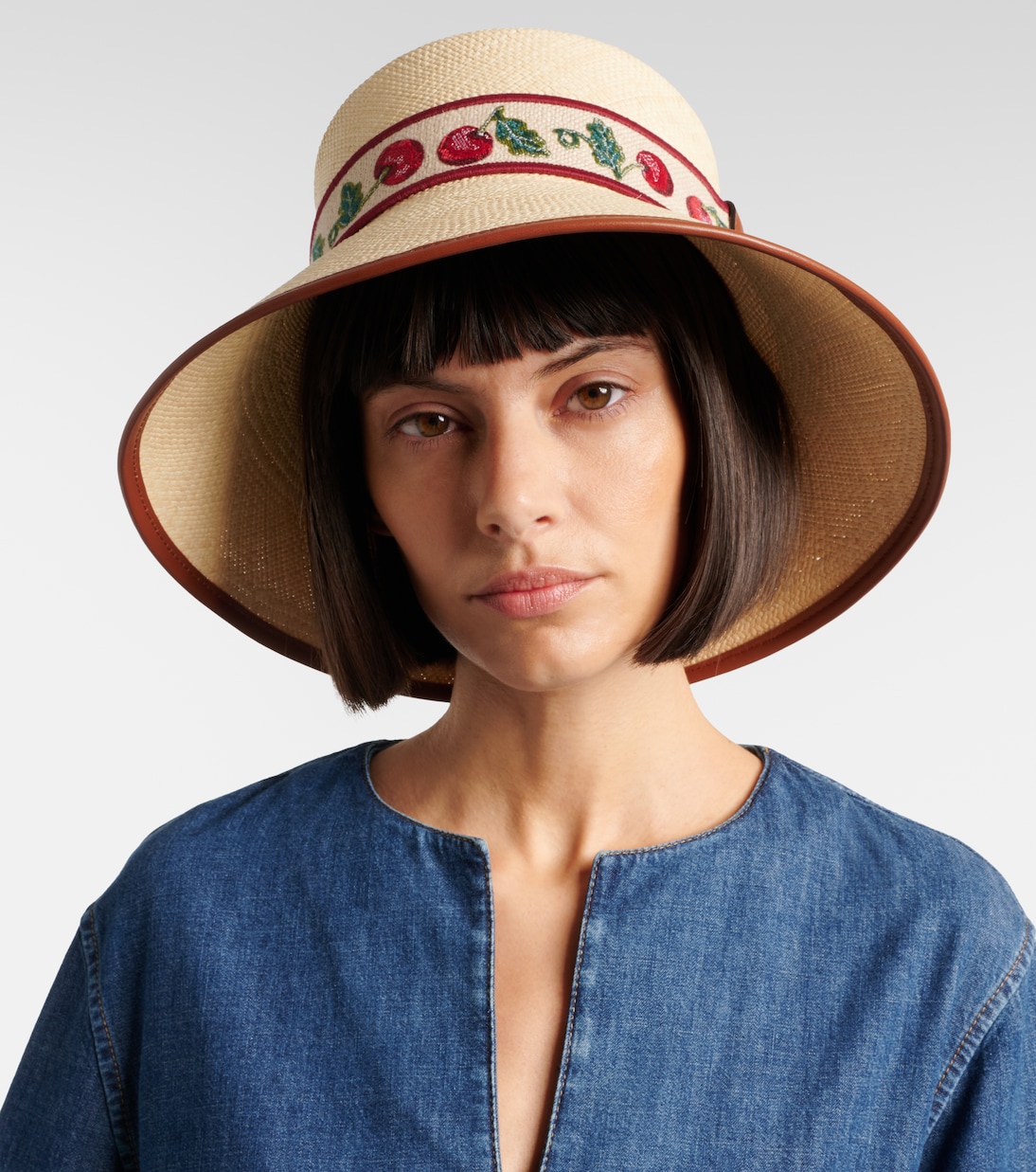 Cherryfic straw bucket hat | Valentino
