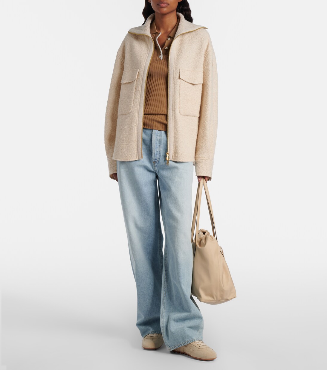 Ribbed-knit virgin wool polo sweater | Moncler