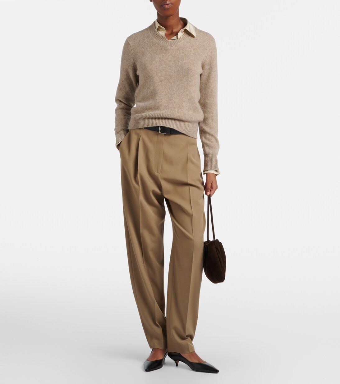 Bourse Medium suede shoulder bag | The Row