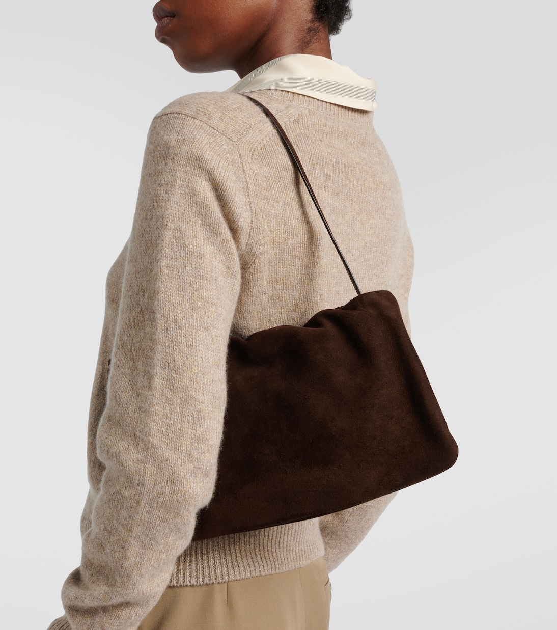 Bourse Medium suede shoulder bag | The Row