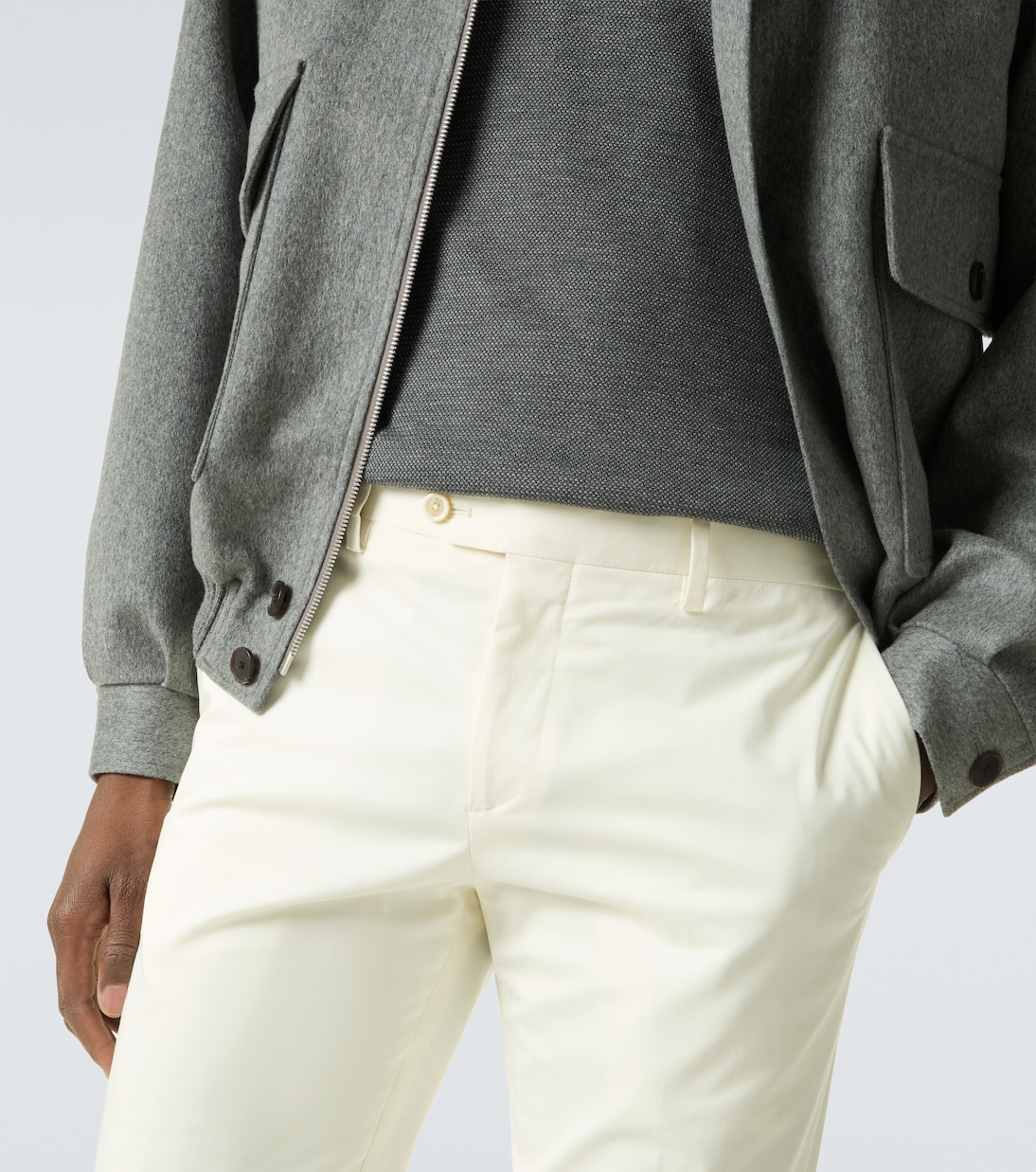 Pantalones slim de algodón de tiro medio | Lardini