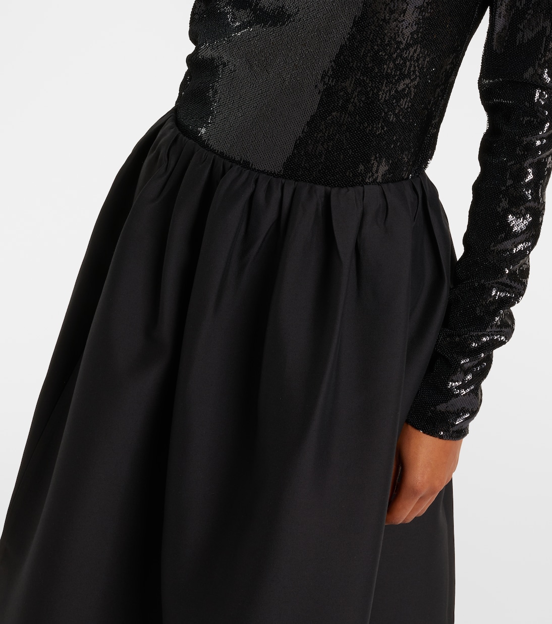 Jupe midi en laine et soie | Toteme