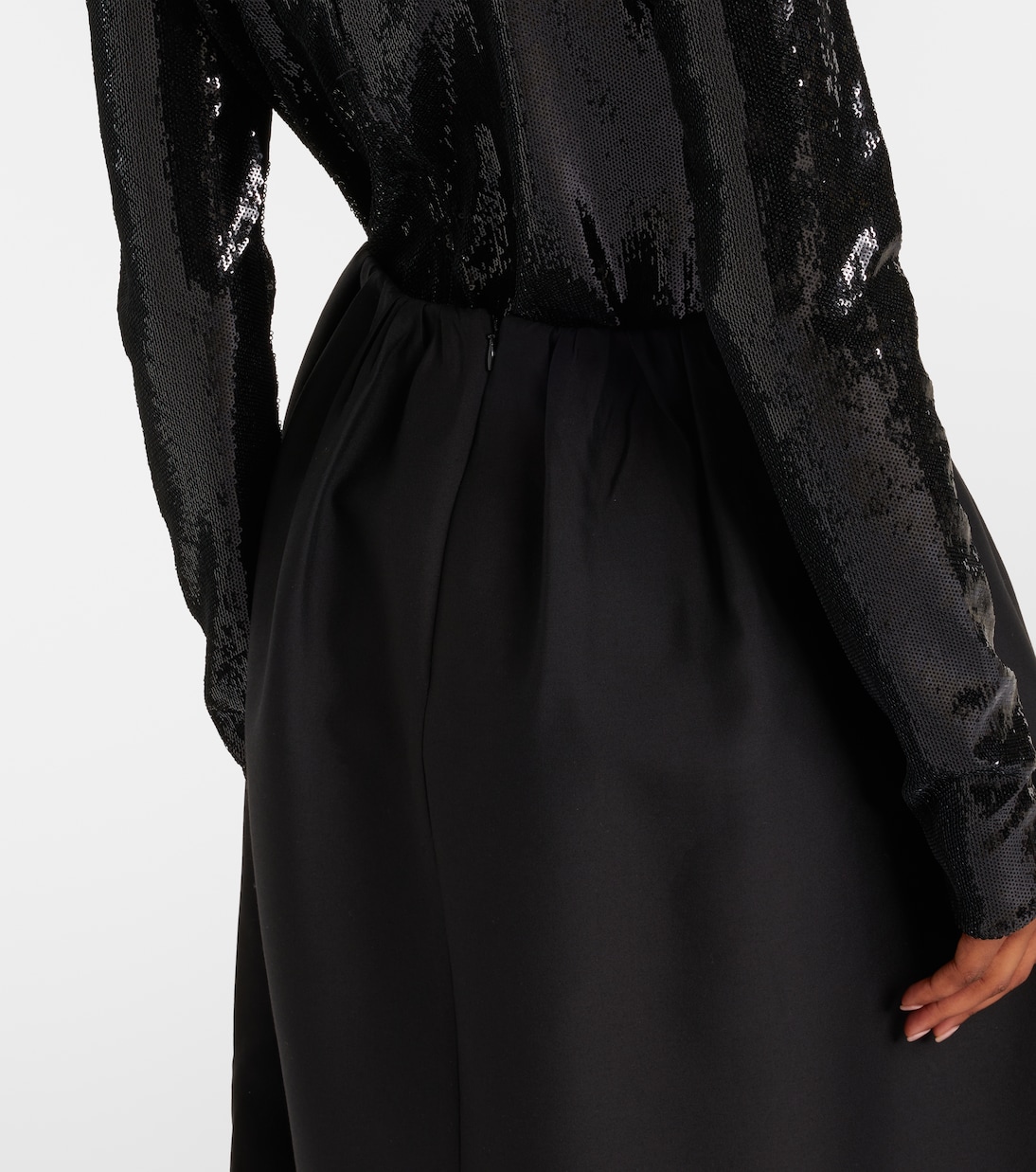 Jupe midi en laine et soie | Toteme