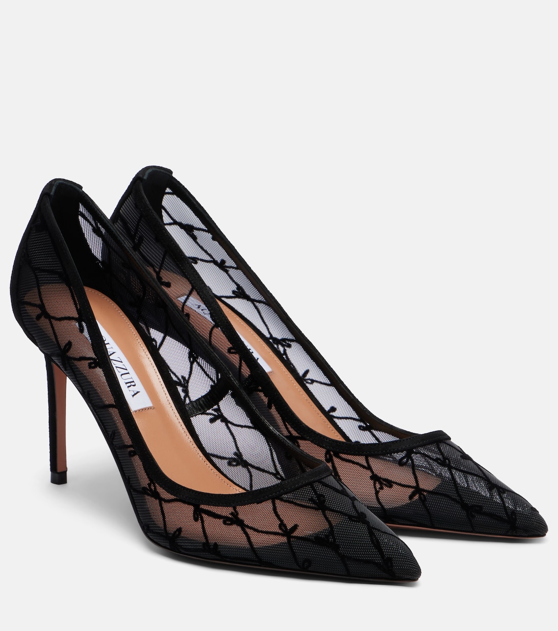 85 suede-trimmed mesh pumps | Aquazzura