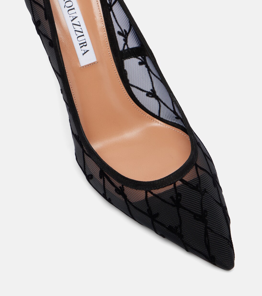 85 suede-trimmed mesh pumps | Aquazzura