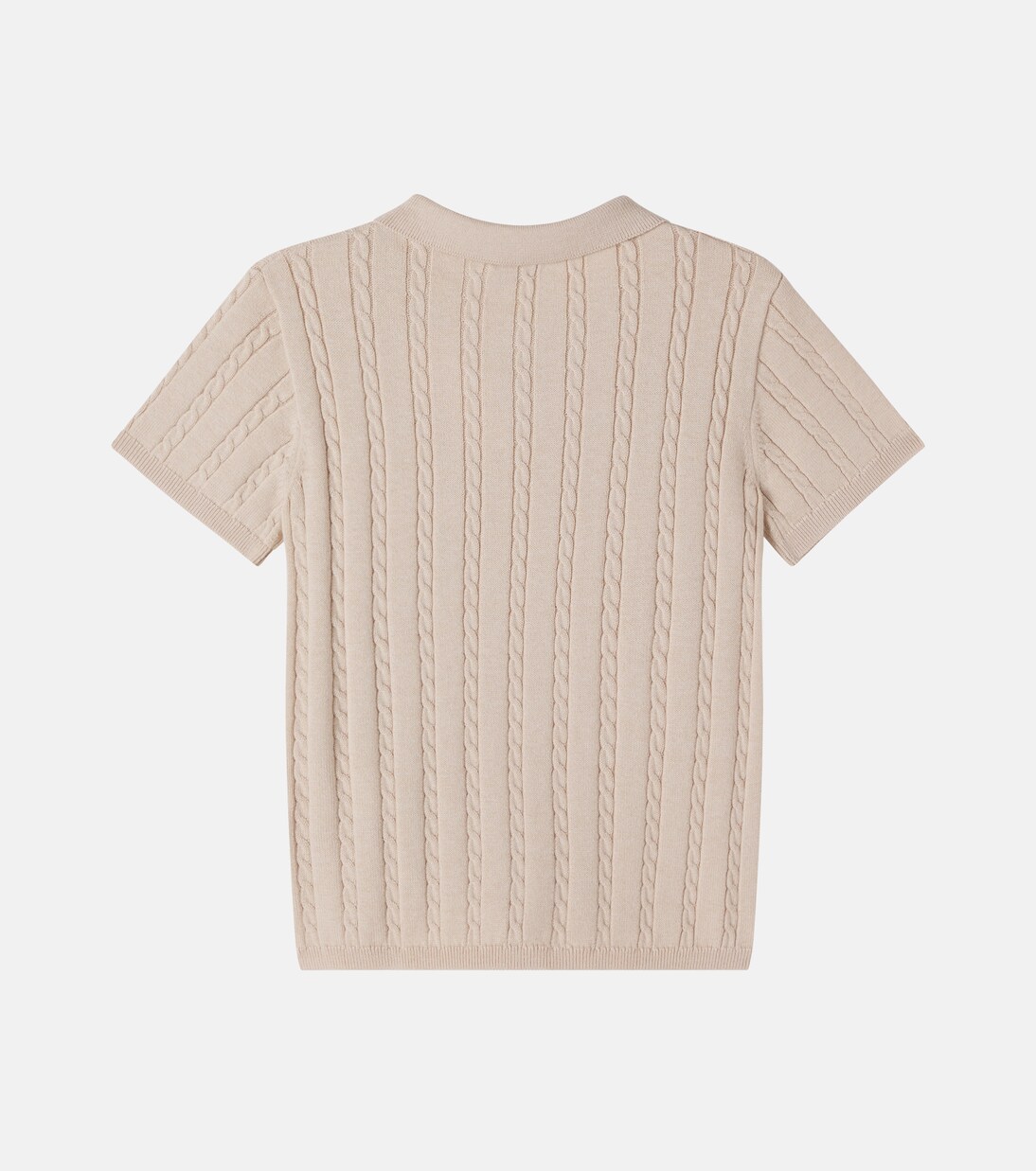 Cable-knit cotton and cashmere polo shirt | Bonpoint