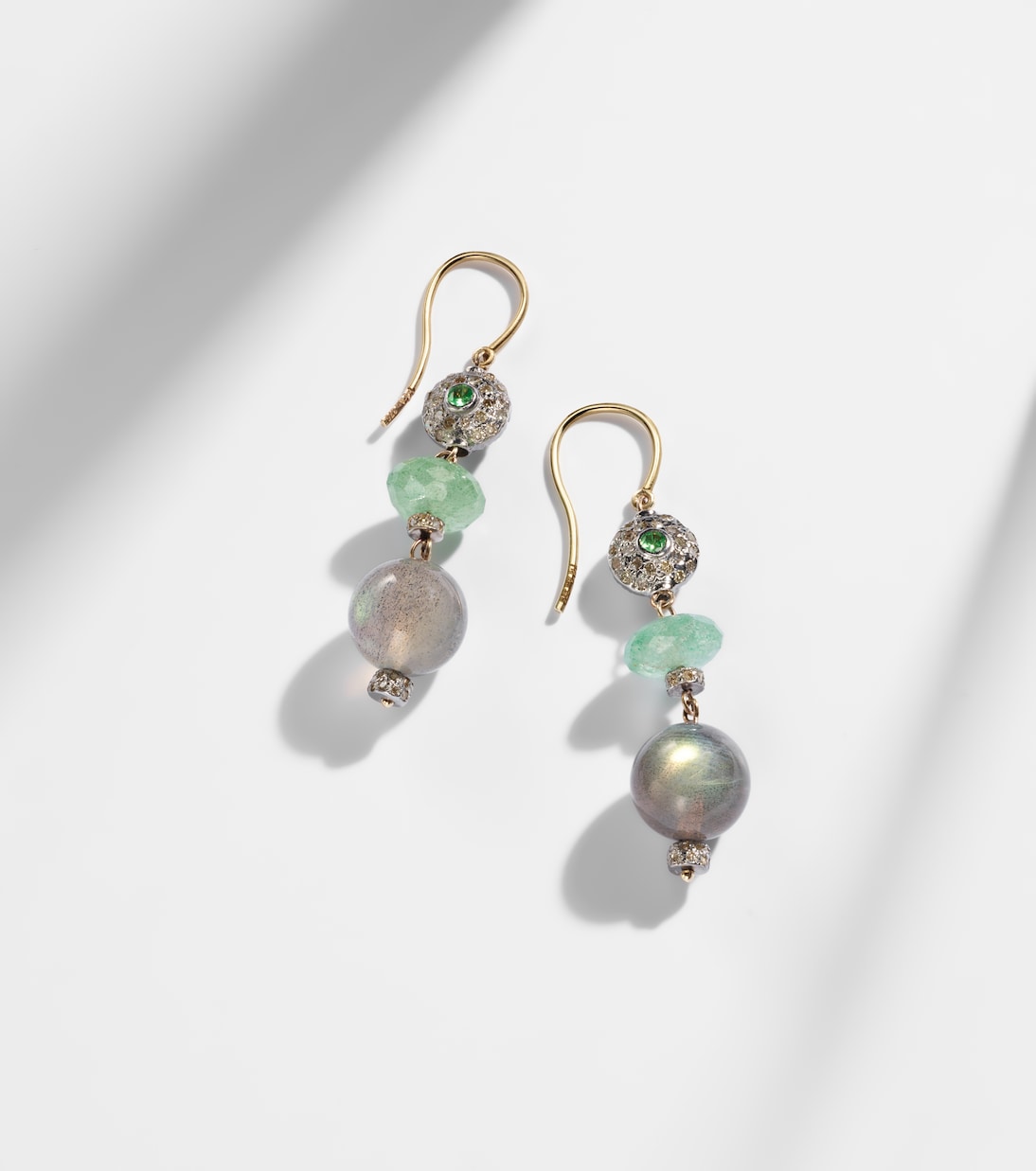 9kt gold (375/1000) and sterling silver (925) earrings with gemstones | Ileana Makri