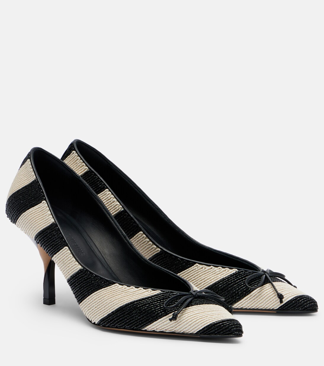 Tourni striped raffia-effect pumps | Jacquemus