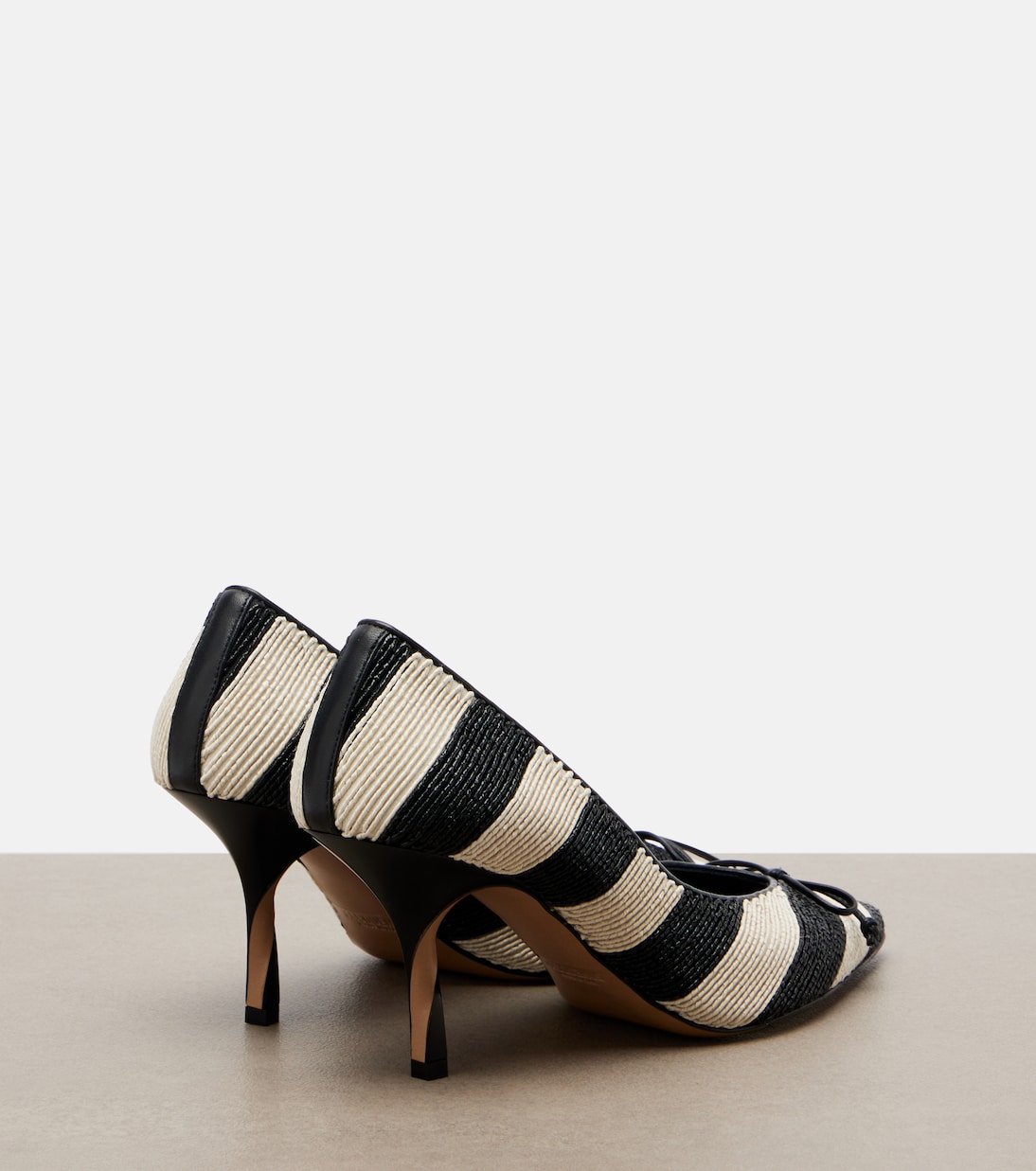 Tourni striped raffia-effect pumps | Jacquemus