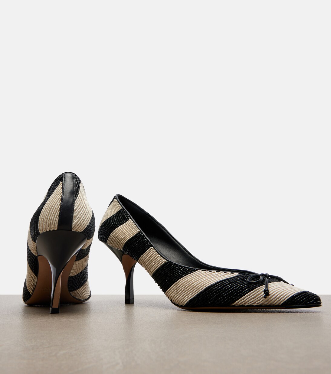 Tourni striped raffia-effect pumps | Jacquemus