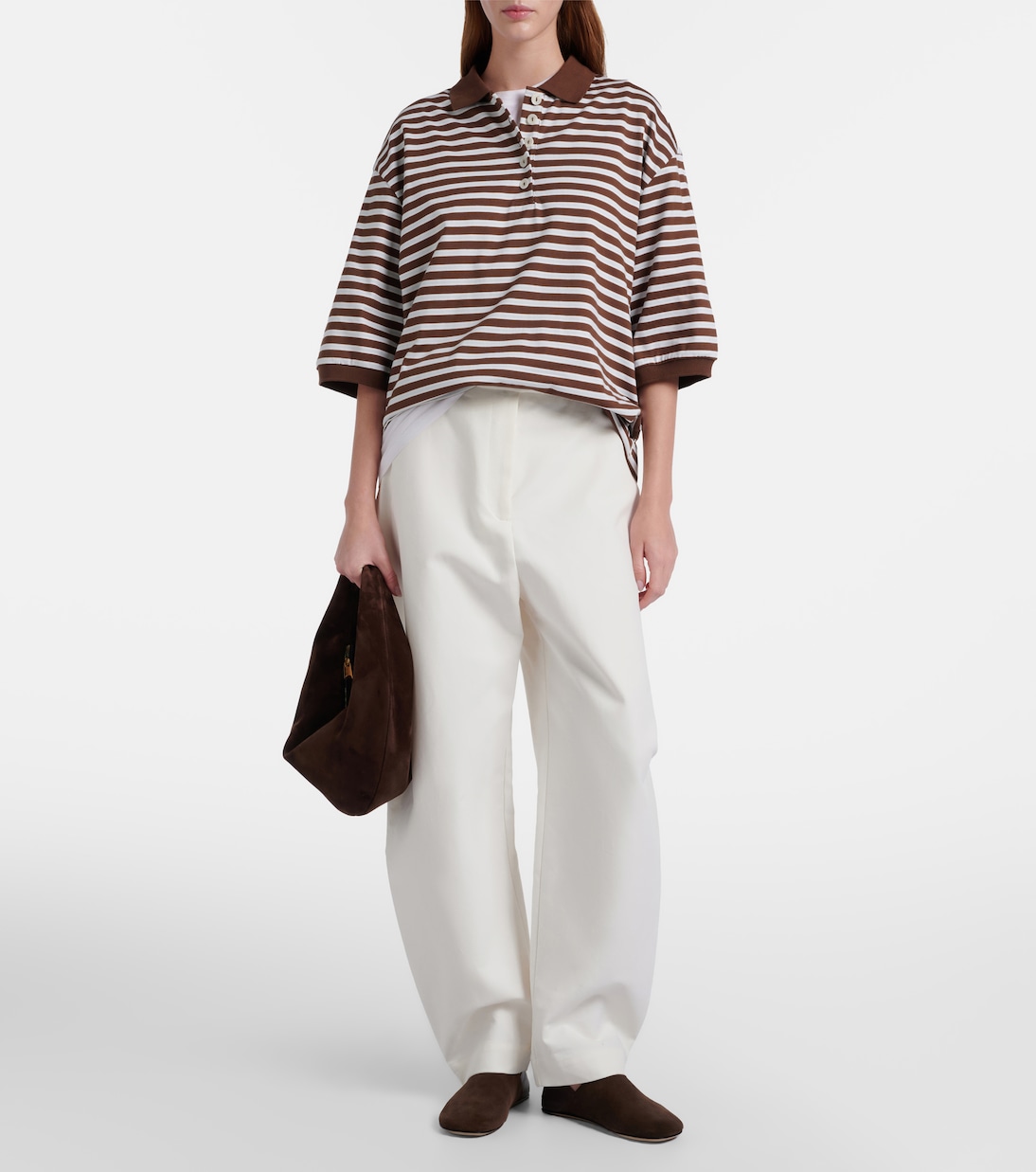 Polo oversize rayé en coton | Róhe