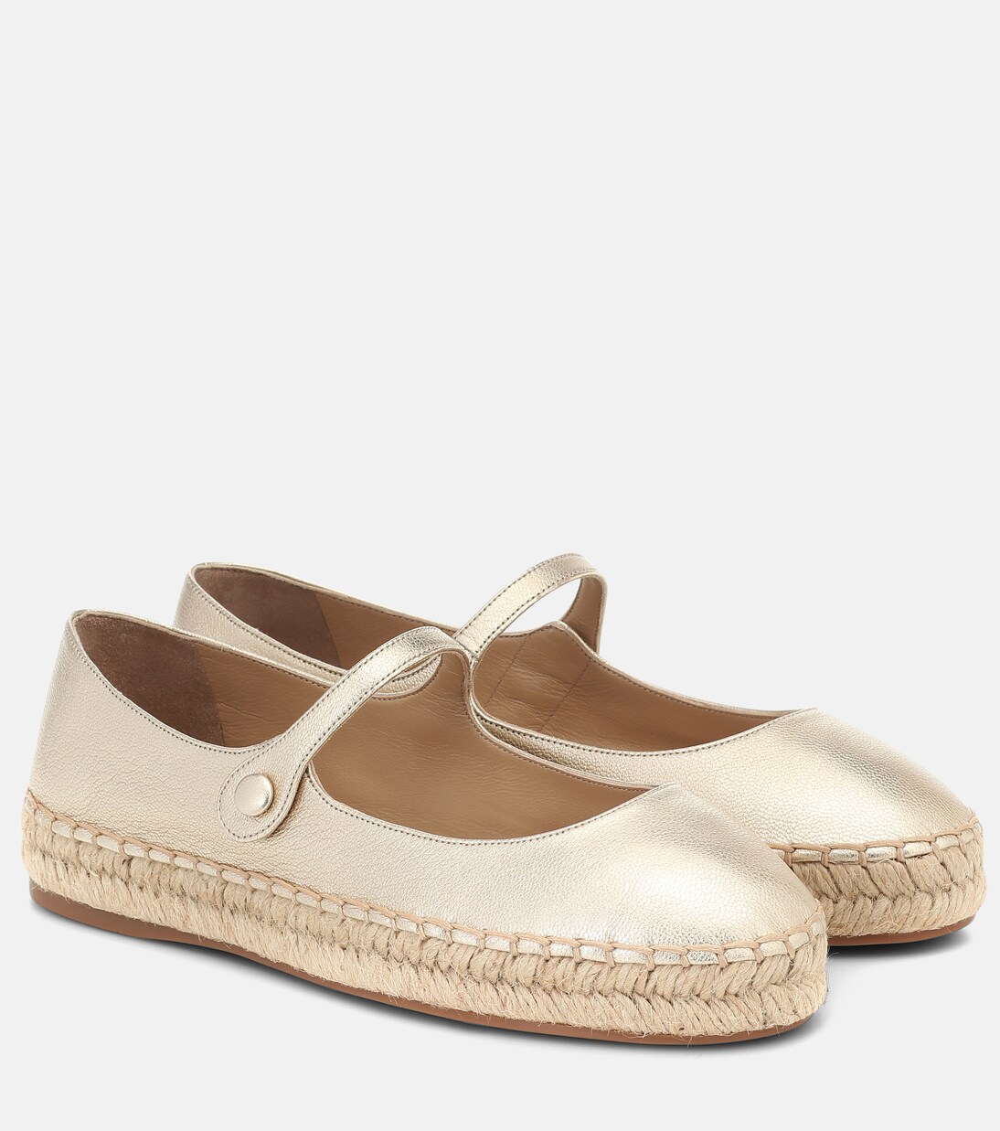 Espadrilles aus Metallic-Leder | Prada