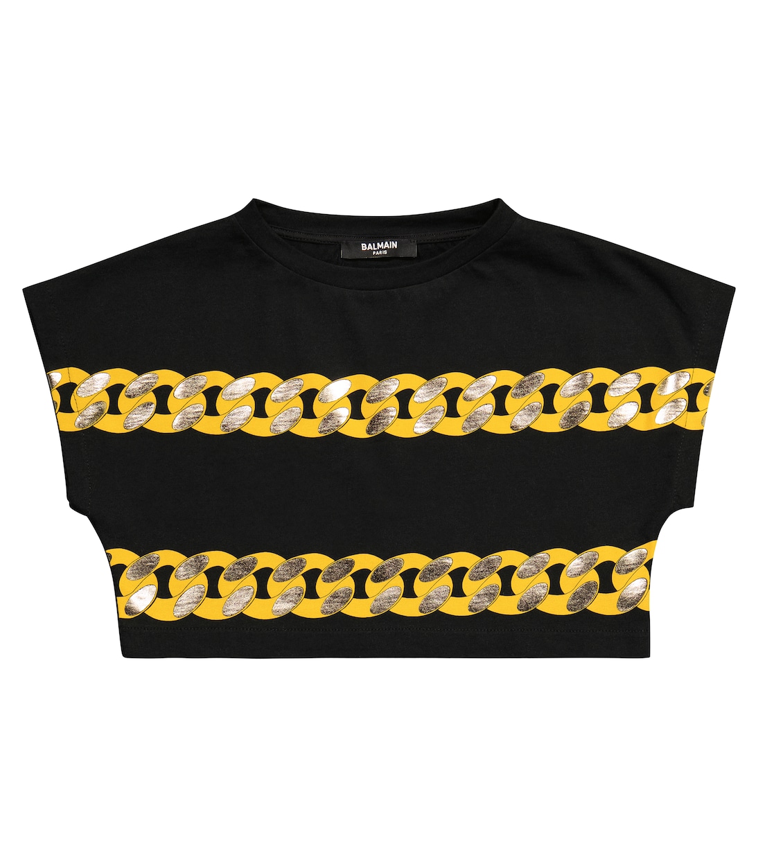 Camiseta cropped de algodón | Balmain Kids