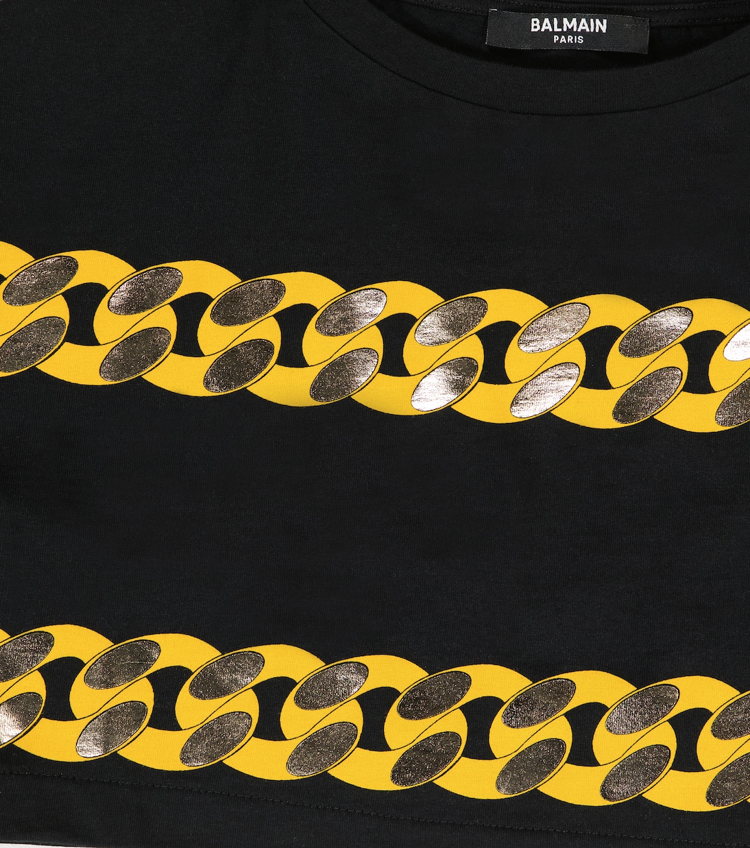 Camiseta cropped de algodón | Balmain Kids