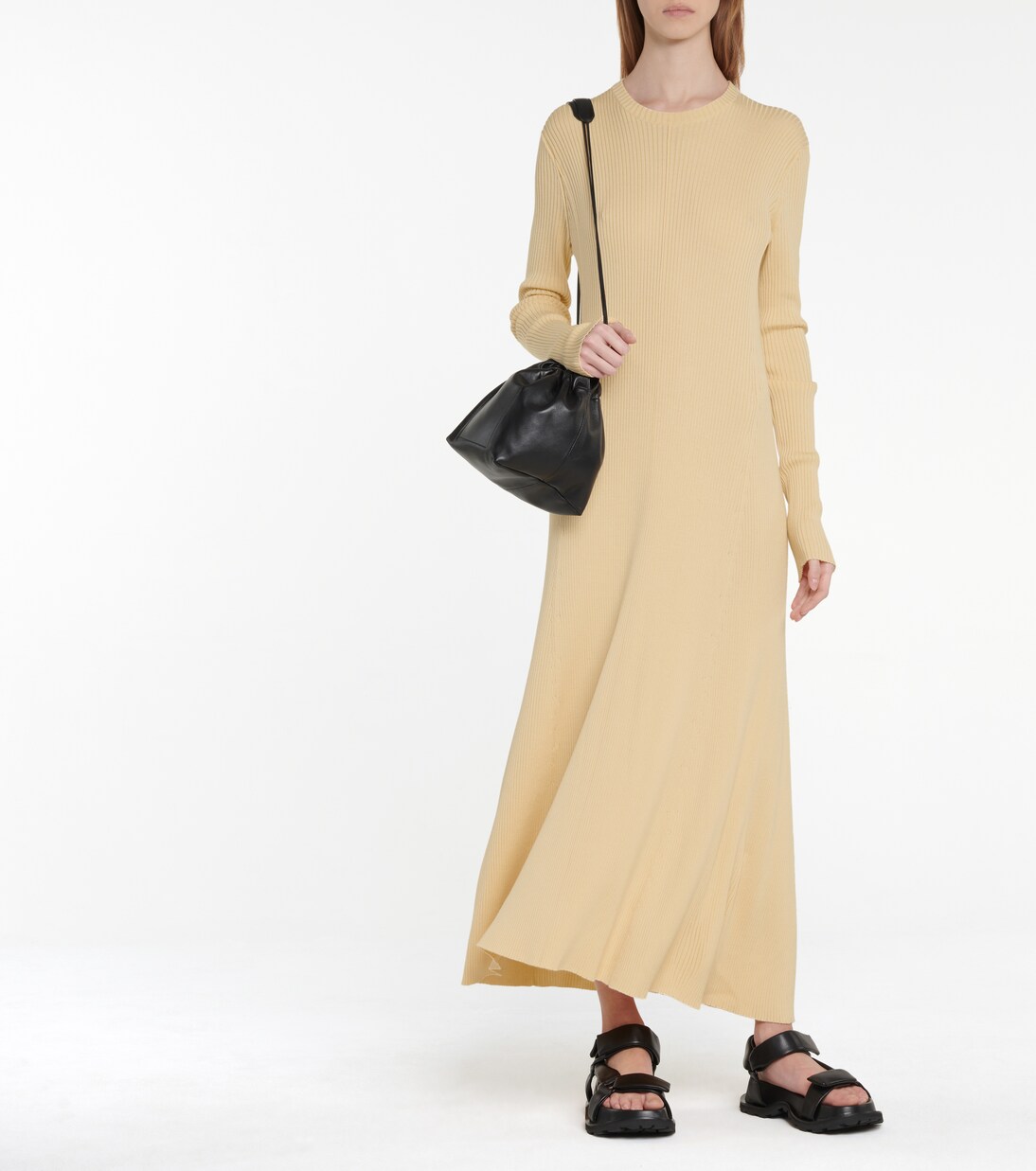 Robe longue en laine mélangée | Jil Sander