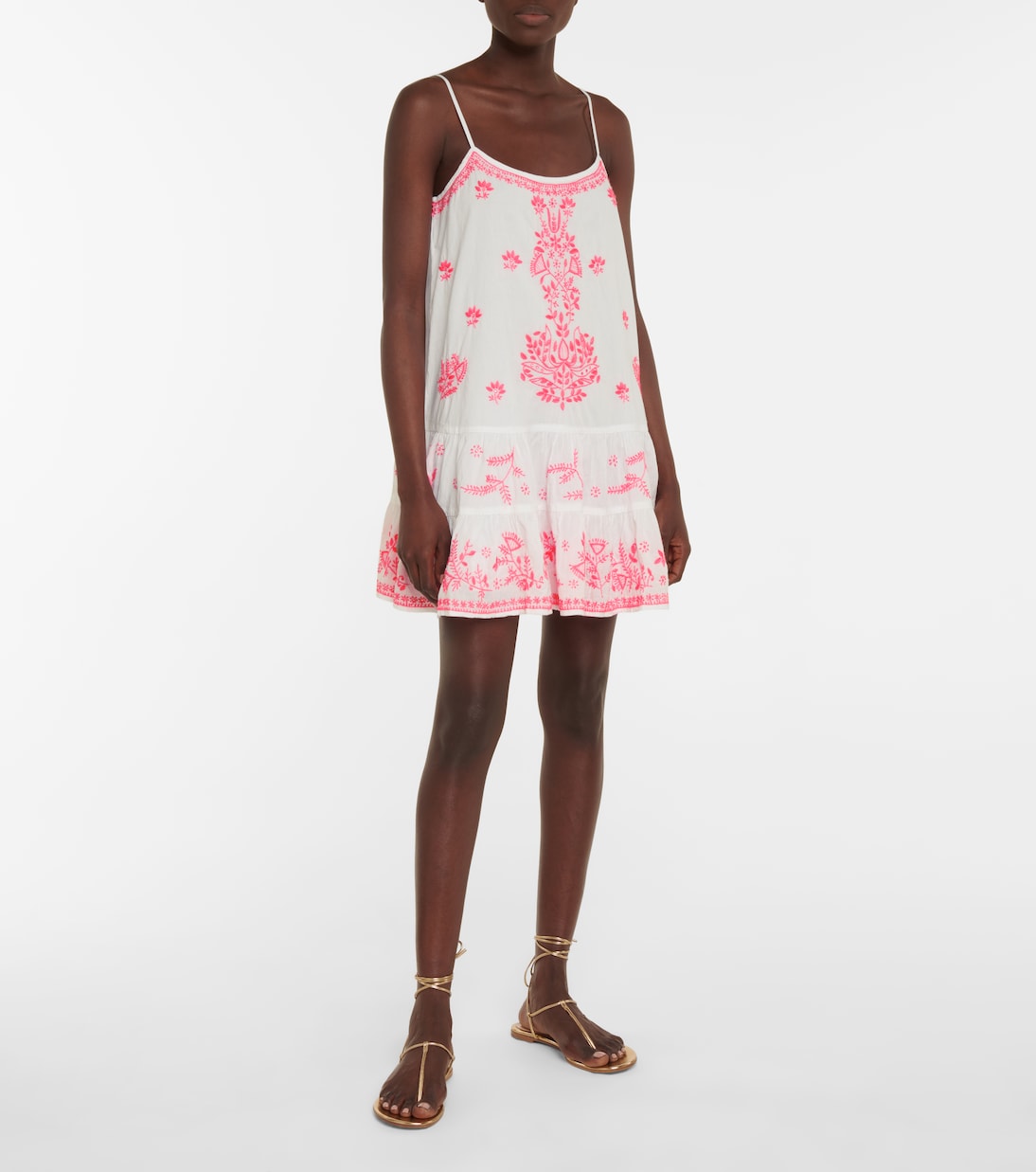Vestido corto de algodón bordado | Juliet Dunn