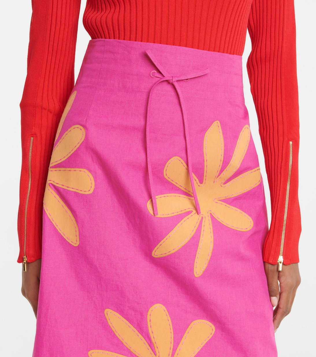 La Jupe Chouchou linen midi skirt | Jacquemus