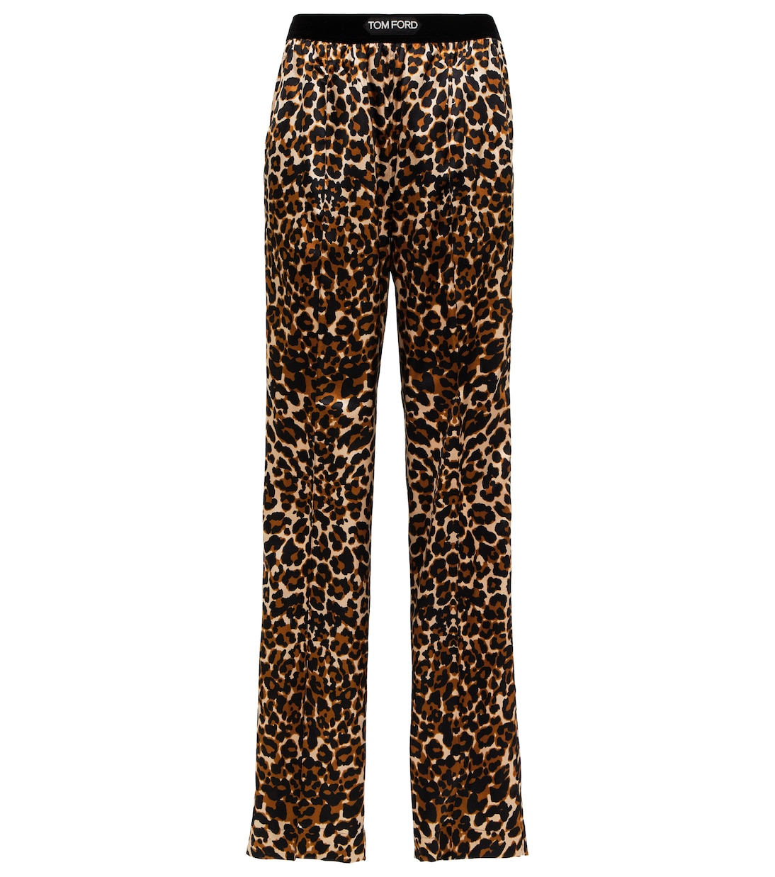 Leopard-print silk-blend straight pants | Tom Ford
