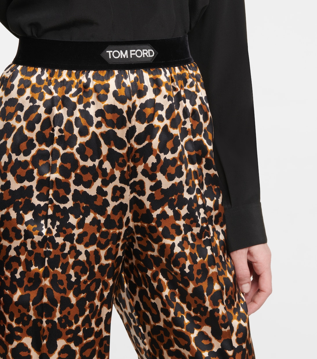 Leopard-print silk-blend straight pants | Tom Ford