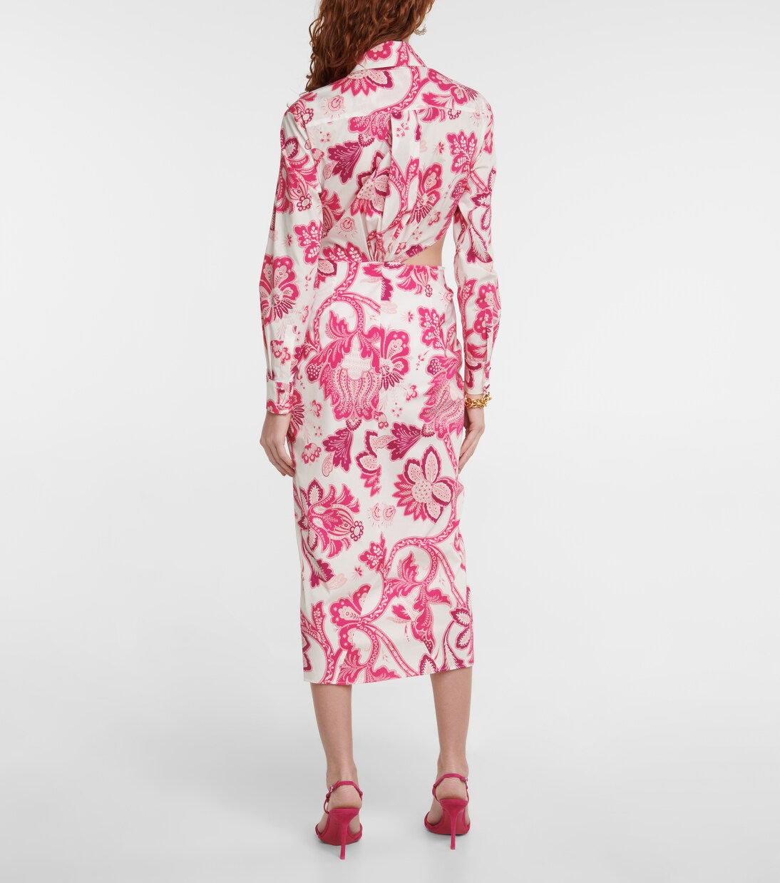 Floral cotton-blend midi dress | Etro