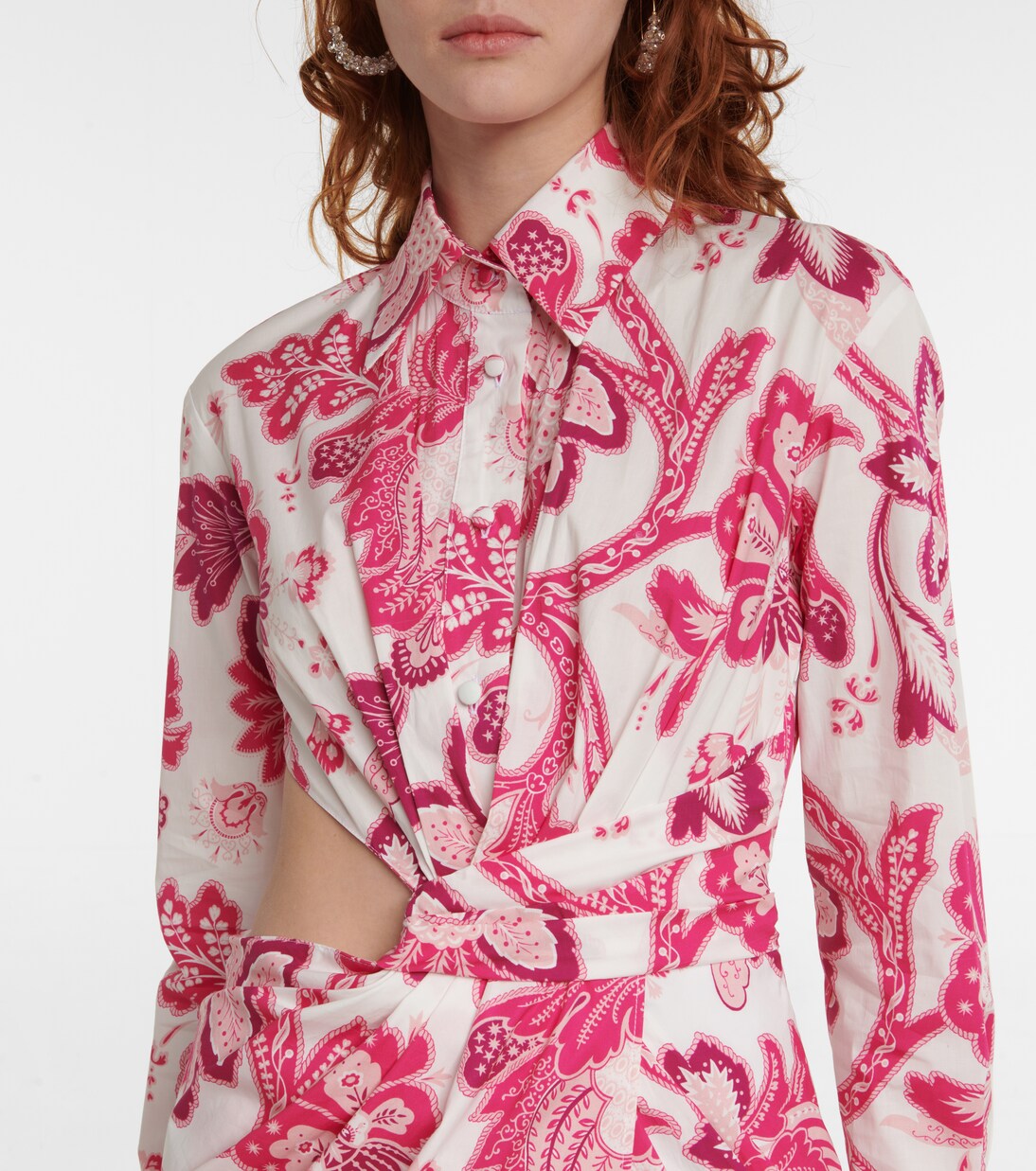 Floral cotton-blend midi dress | Etro