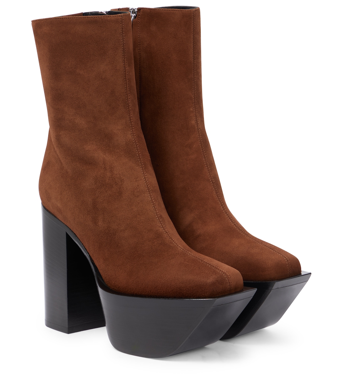 Suede platform ankle boots | Peter Do