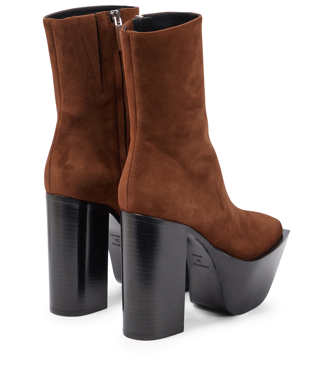 Suede platform ankle boots | Peter Do