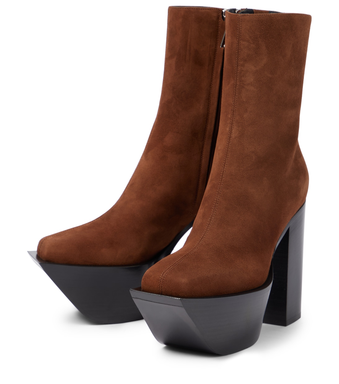 Suede platform ankle boots | Peter Do