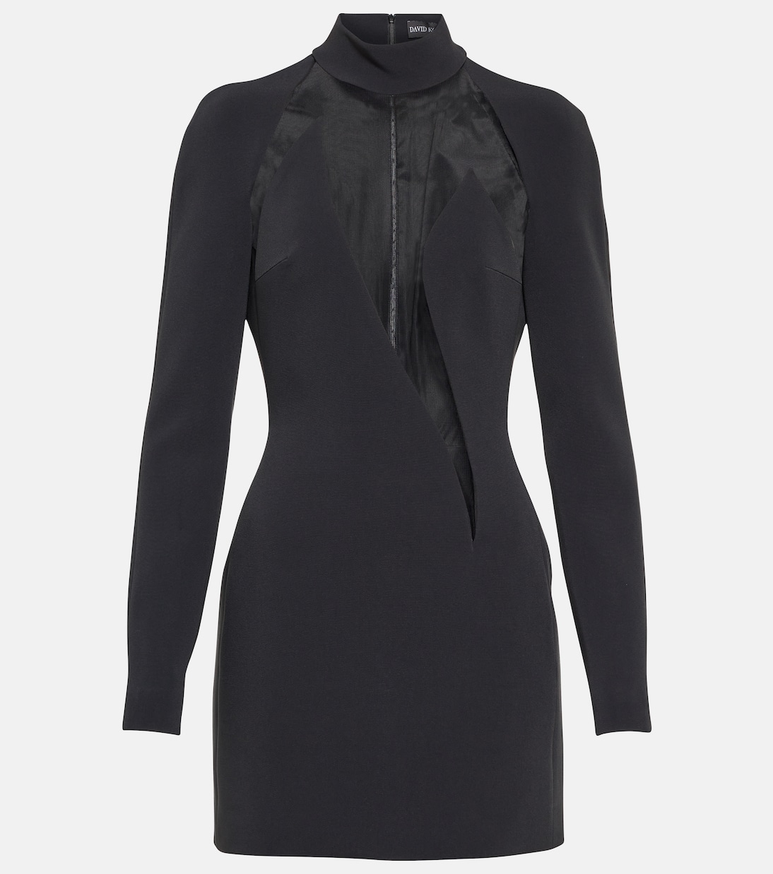 Mesh-panel mockneck minidress | David Koma