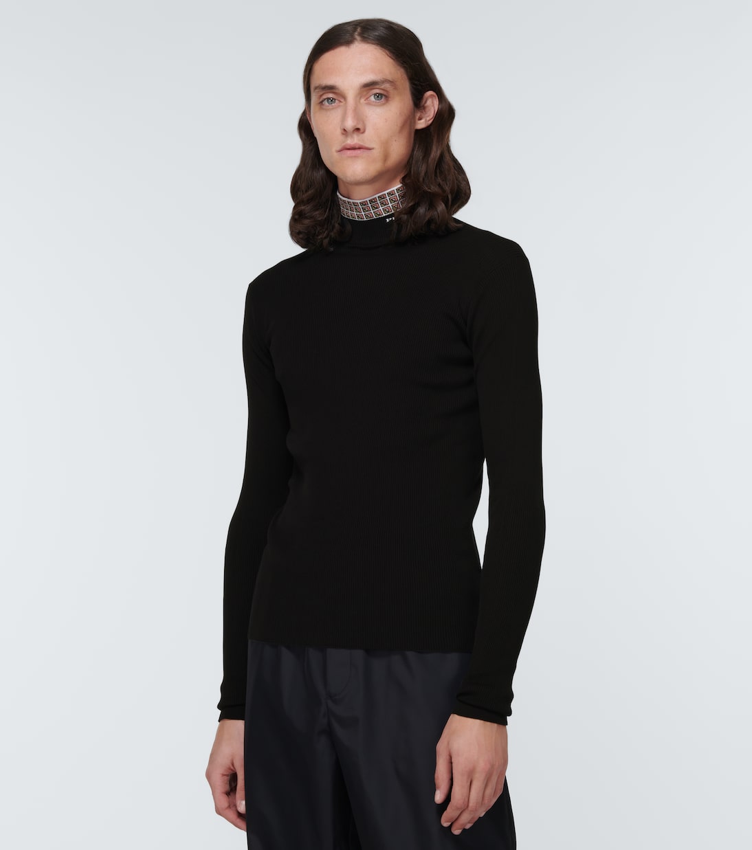 Pull à col roulé en coton mélangé | Prada