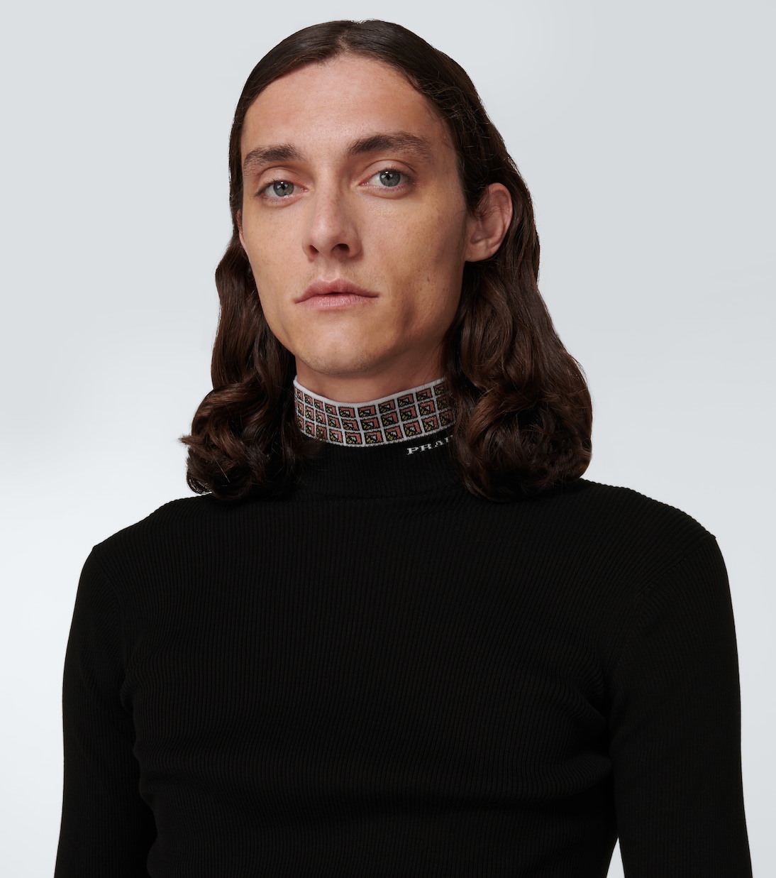 Pull à col roulé en coton mélangé | Prada