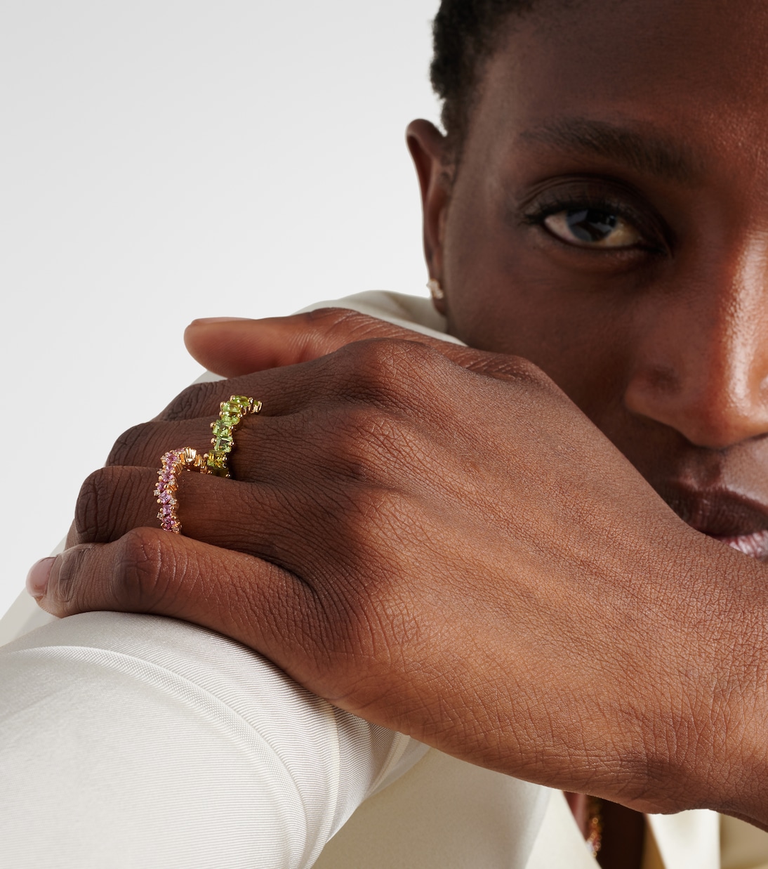 Cierra 14kt gold ring with peridots | Suzanne Kalan