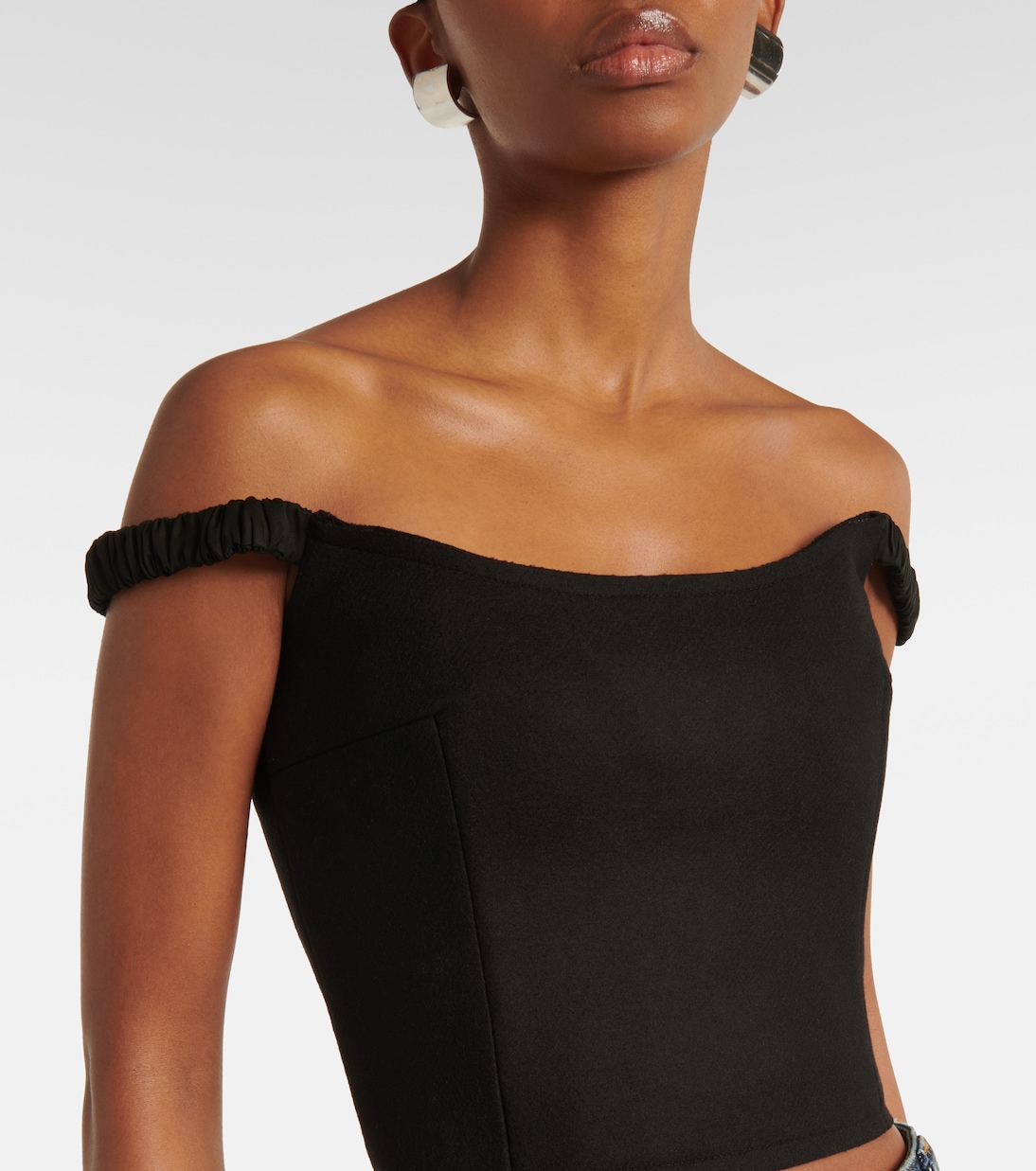 Audra off-shoulder wool-blend top | Khaite