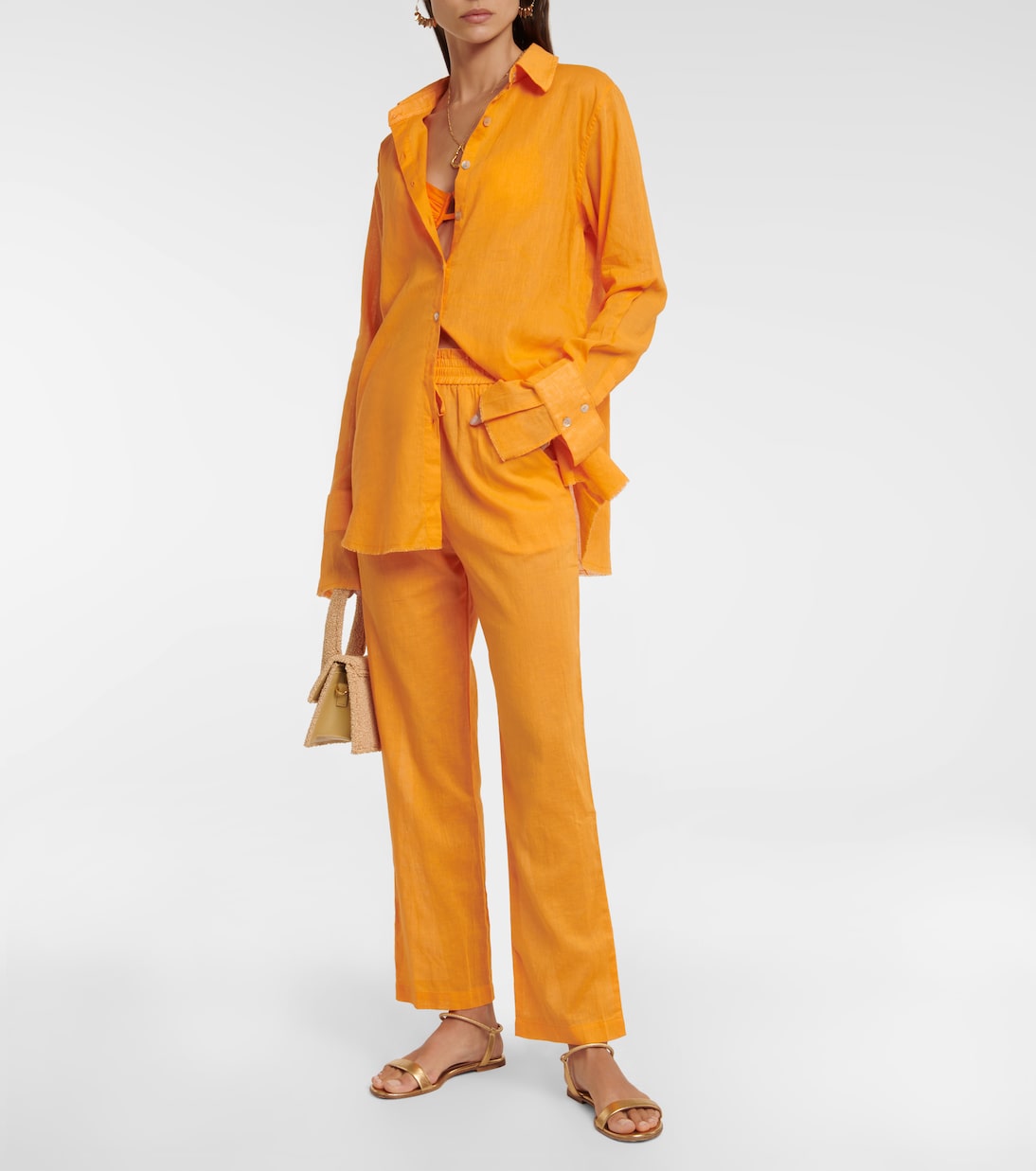 Camisa de algodón y lino | Bananhot