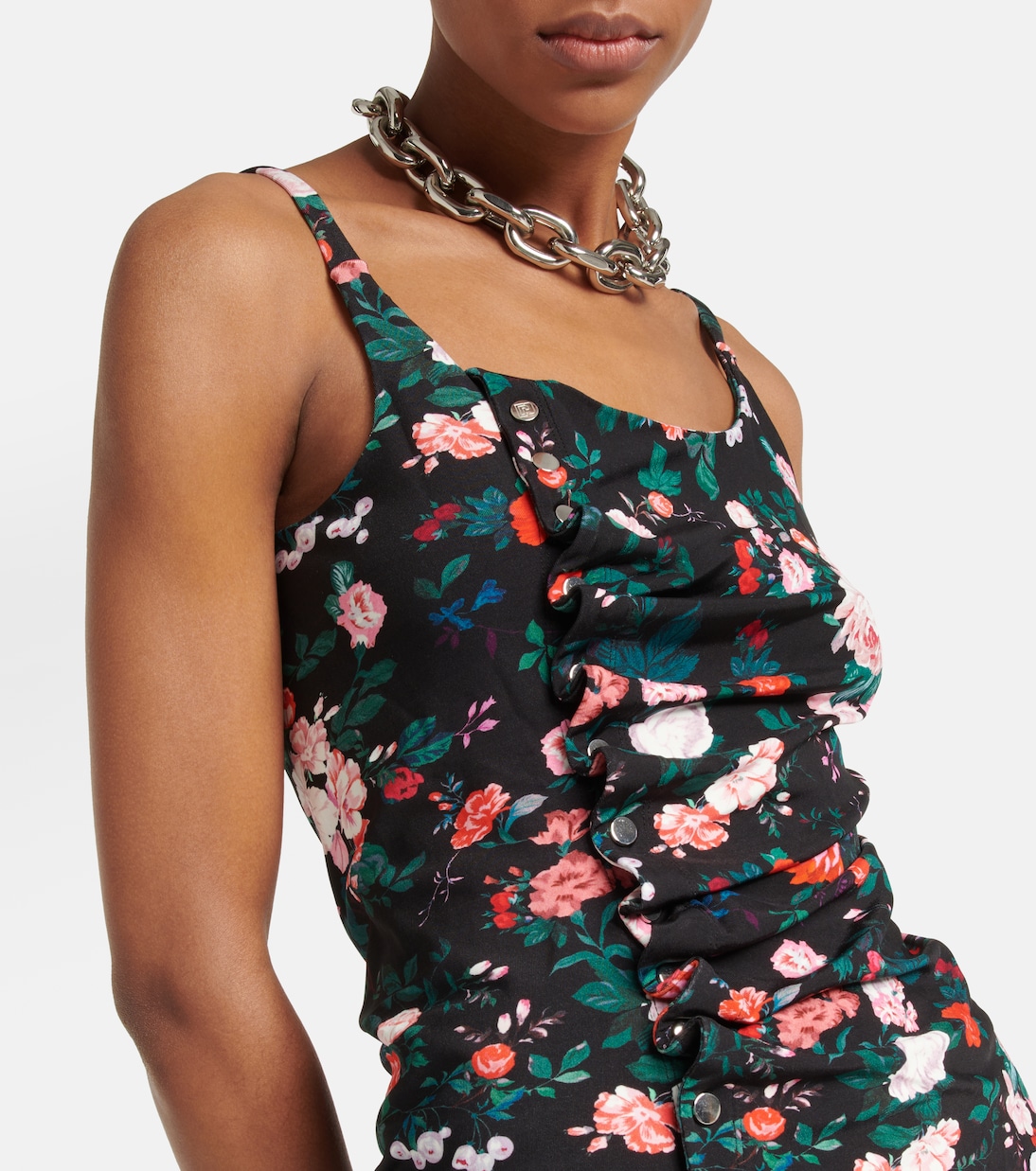 Top froncé à fleurs | Rabanne