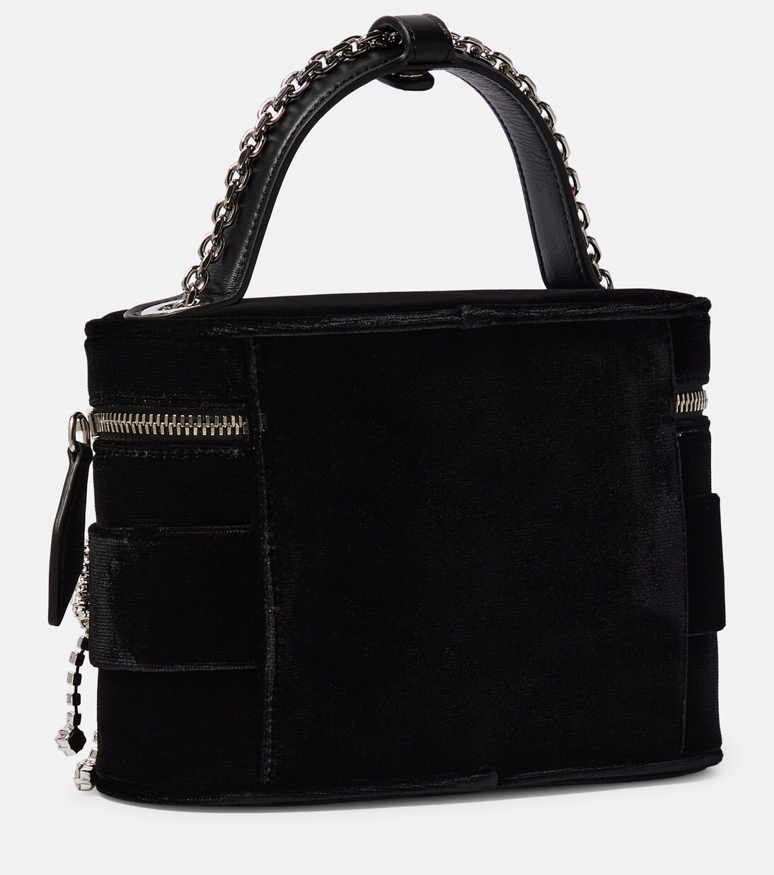 Vanity Small embellished velvet crossbody bag in black