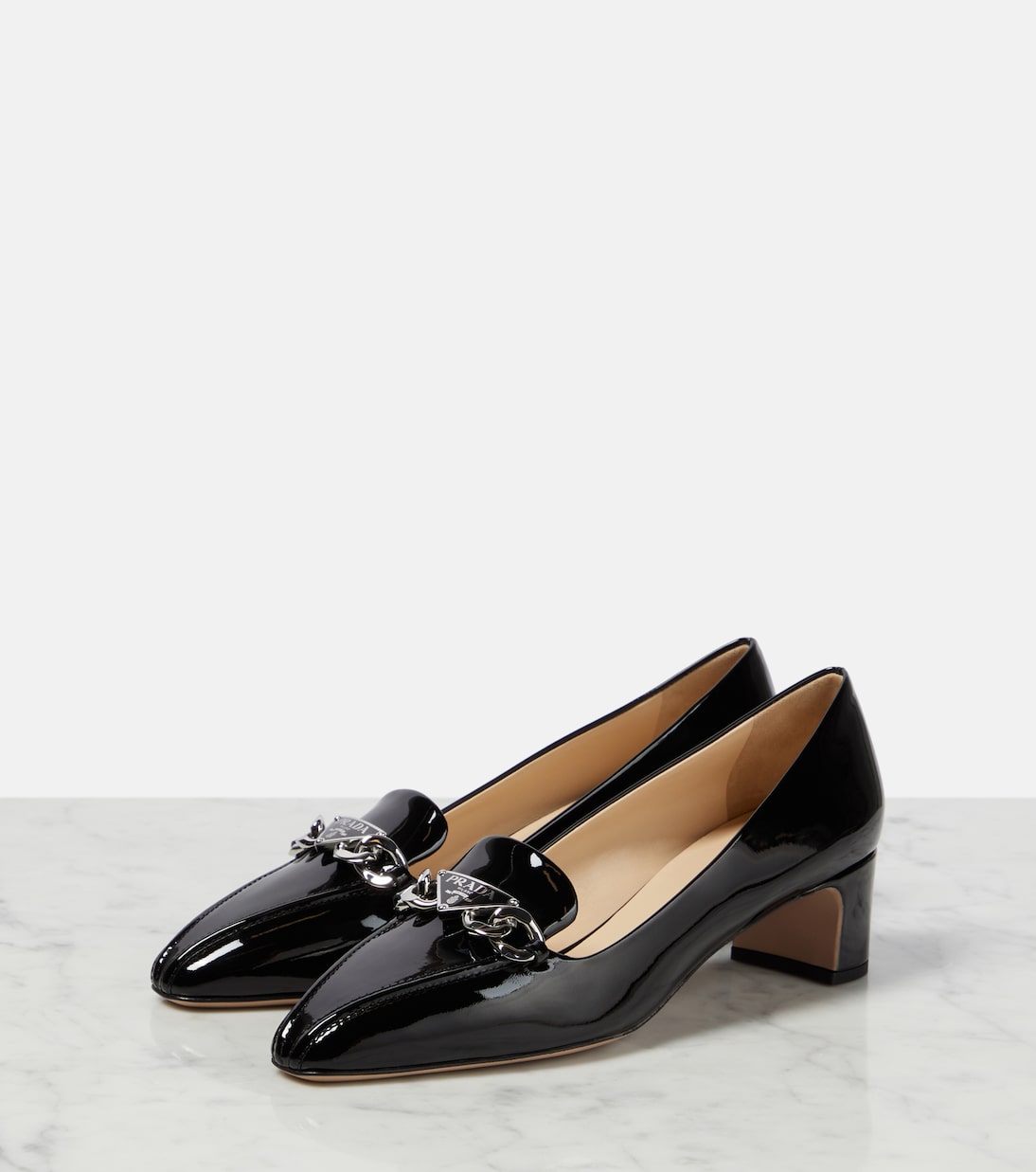 Verzierte Pumps aus Lackleder | Prada