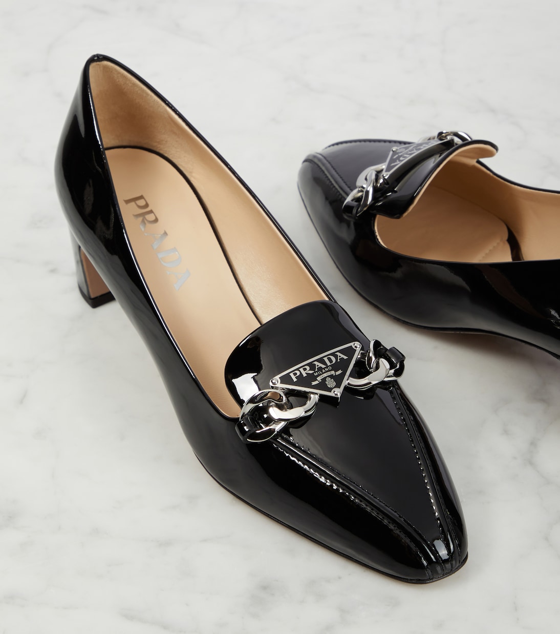 Verzierte Pumps aus Lackleder | Prada