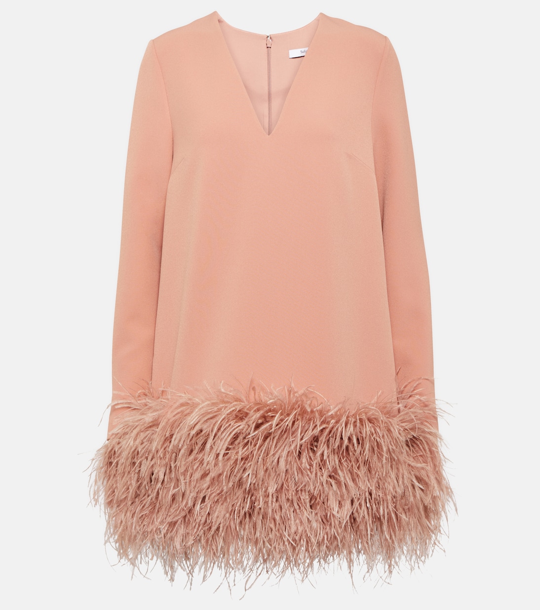 Miniabito Aleannah in crêpe con piume | Safiyaa