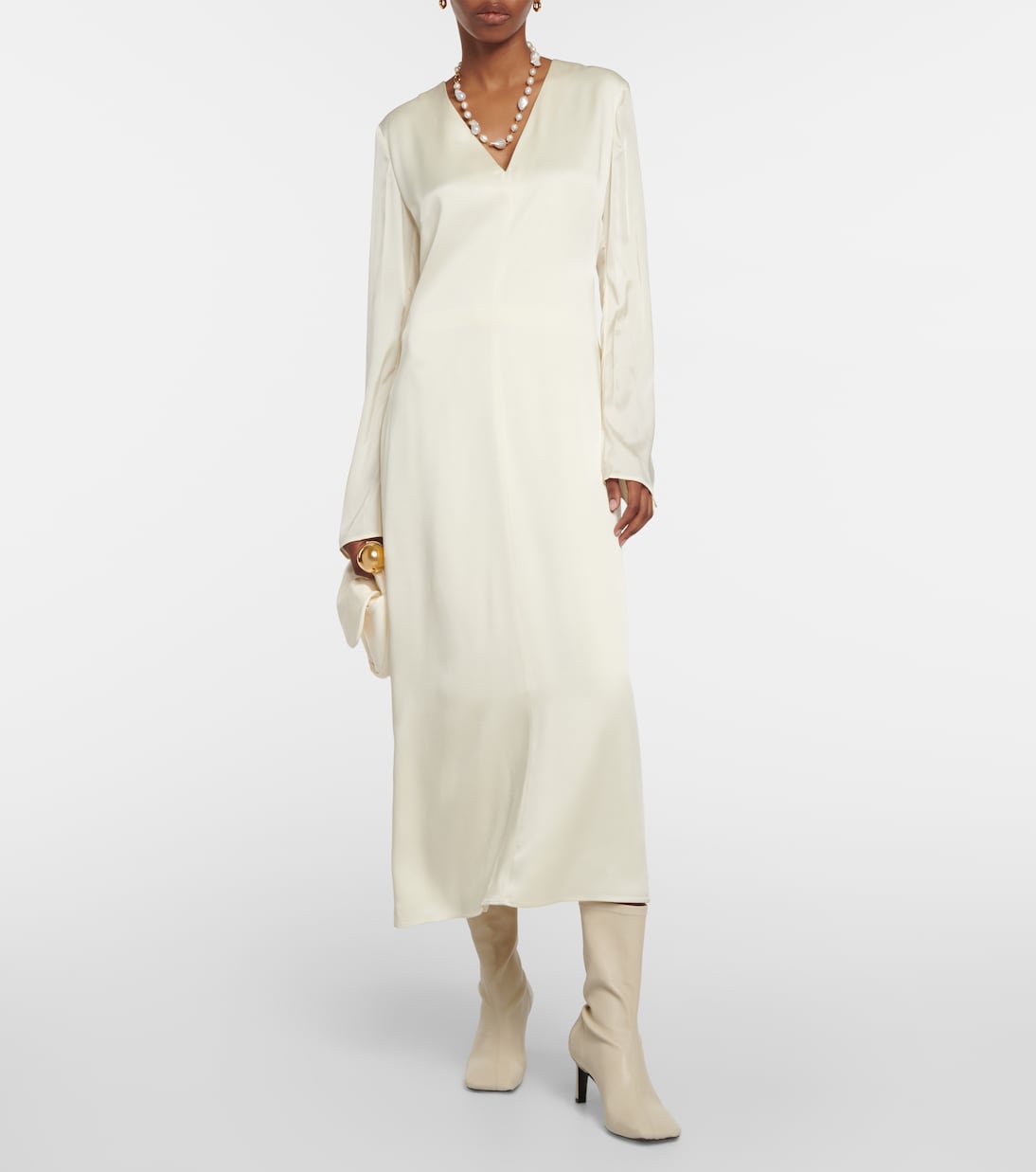 Robe midi en satin | Jil Sander