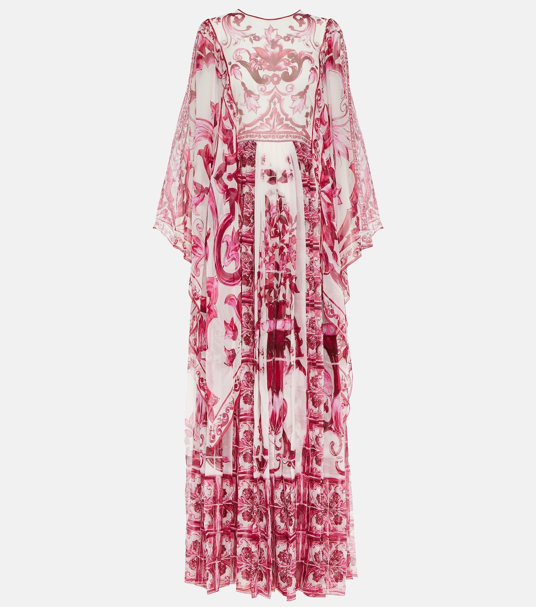 Majolica silk chiffon maxi dress | Dolce&Gabbana