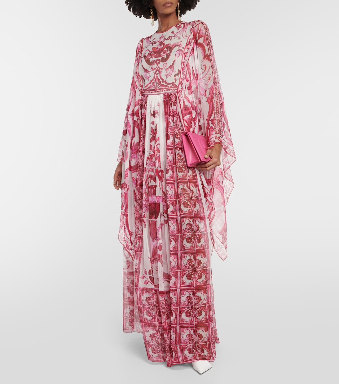 Majolica silk chiffon maxi dress | Dolce&Gabbana
