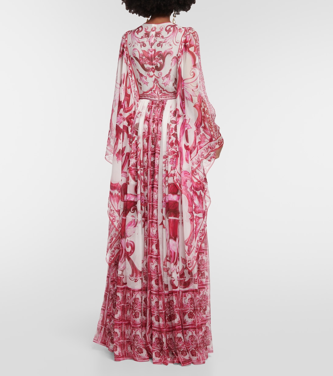 Majolica silk chiffon maxi dress | Dolce&Gabbana