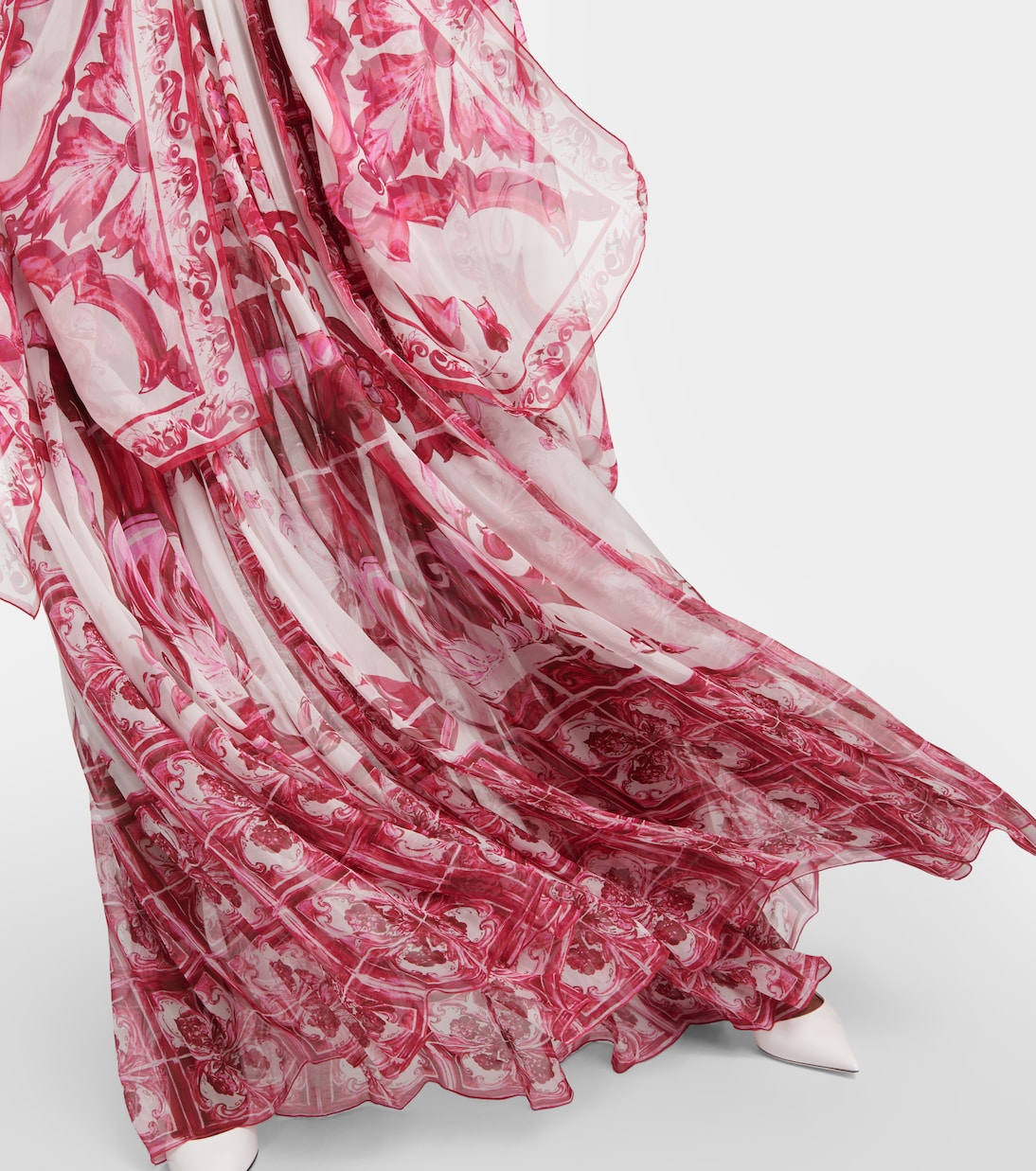 Majolica silk chiffon maxi dress | Dolce&Gabbana