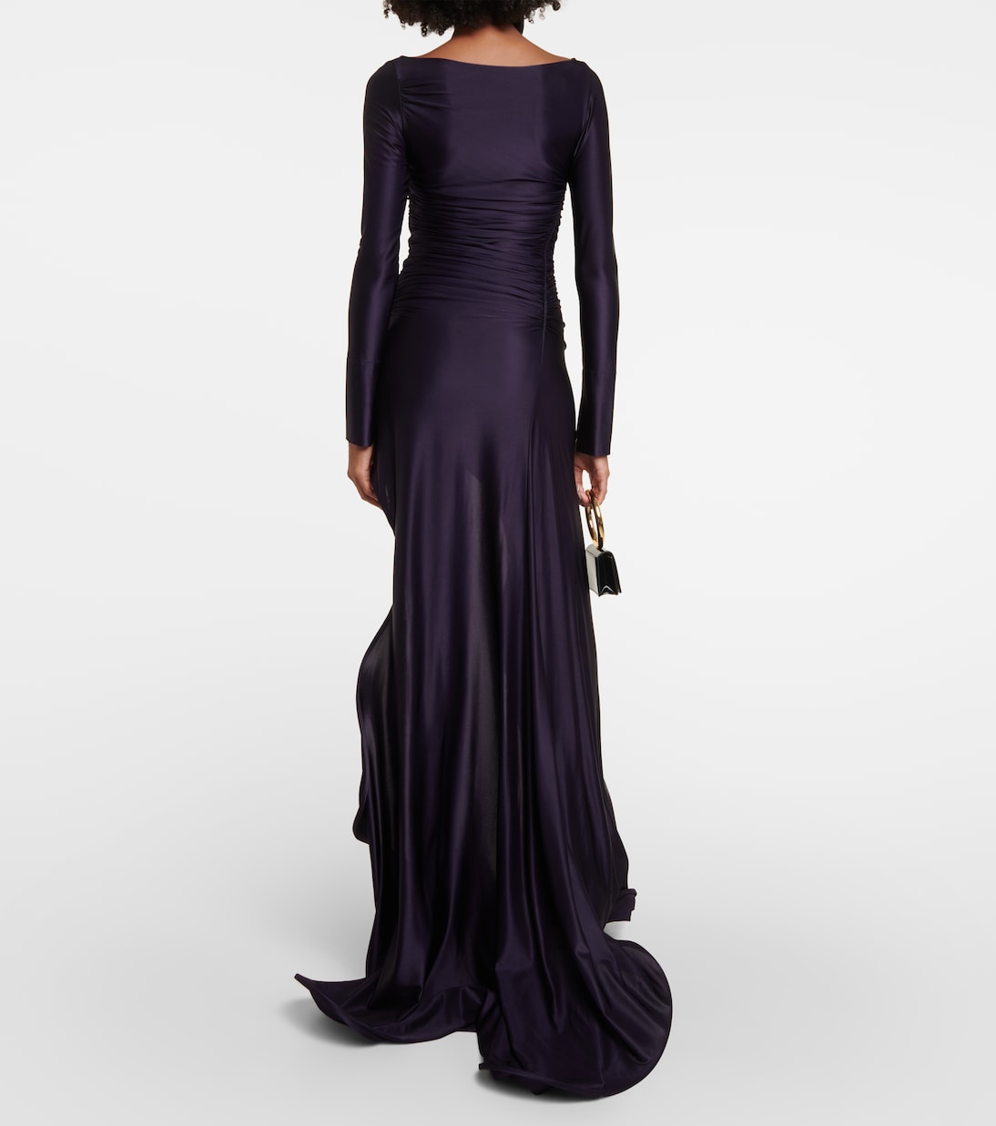 Abito lungo in jersey con scollo bardot | Victoria Beckham