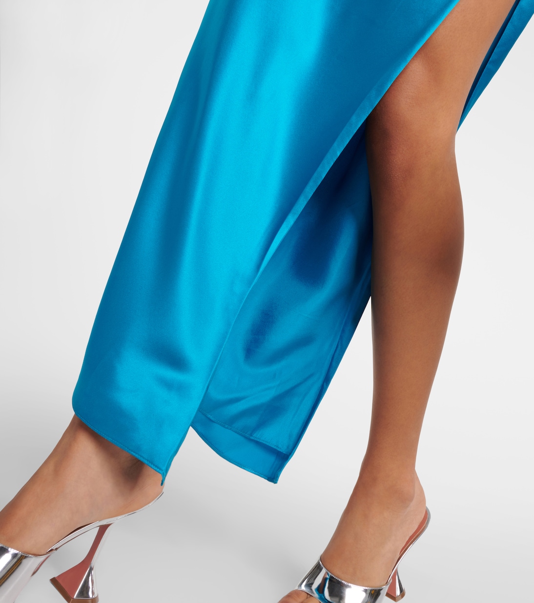 One-shoulder silk satin midi dress | The Sei