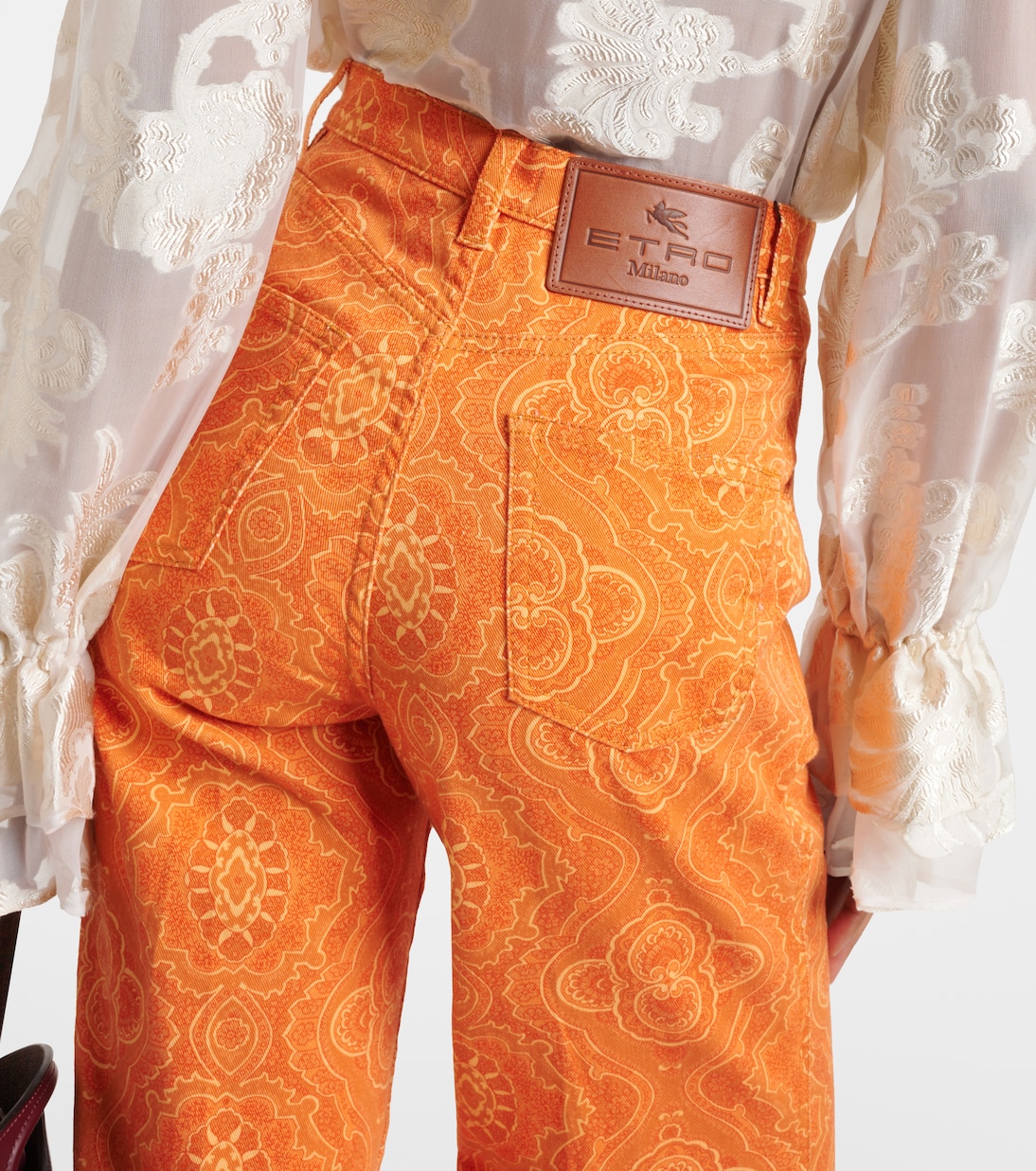 Jeans flared a vita alta con stampa | Etro